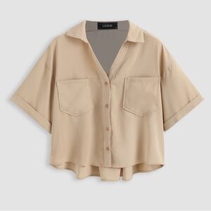 Cider Tan Button‎ Up Shirt